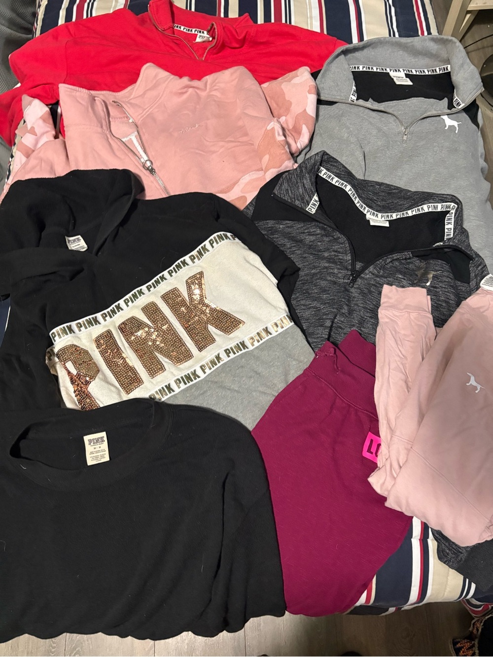 PINK Victoria's Secret women’s  Assorted Pullover Sweatshirt - Pink/Black/Gray